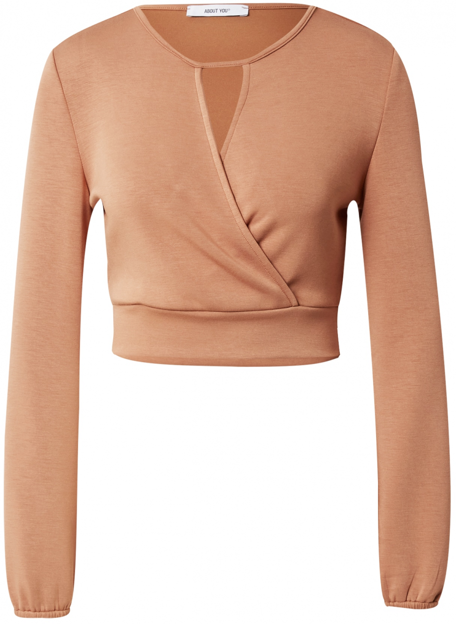 ABOUT YOU Tričko 'Rebecca'  svetlohnedá