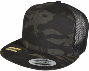 Flexfit Čiapka 'Multicam Trucker'  žltá / kaki / tmavozelená / čierna / biela