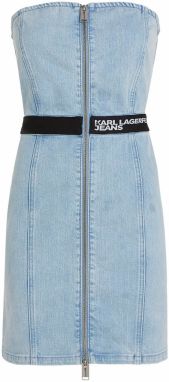 KARL LAGERFELD JEANS Šaty  svetlomodrá / čierna / biela