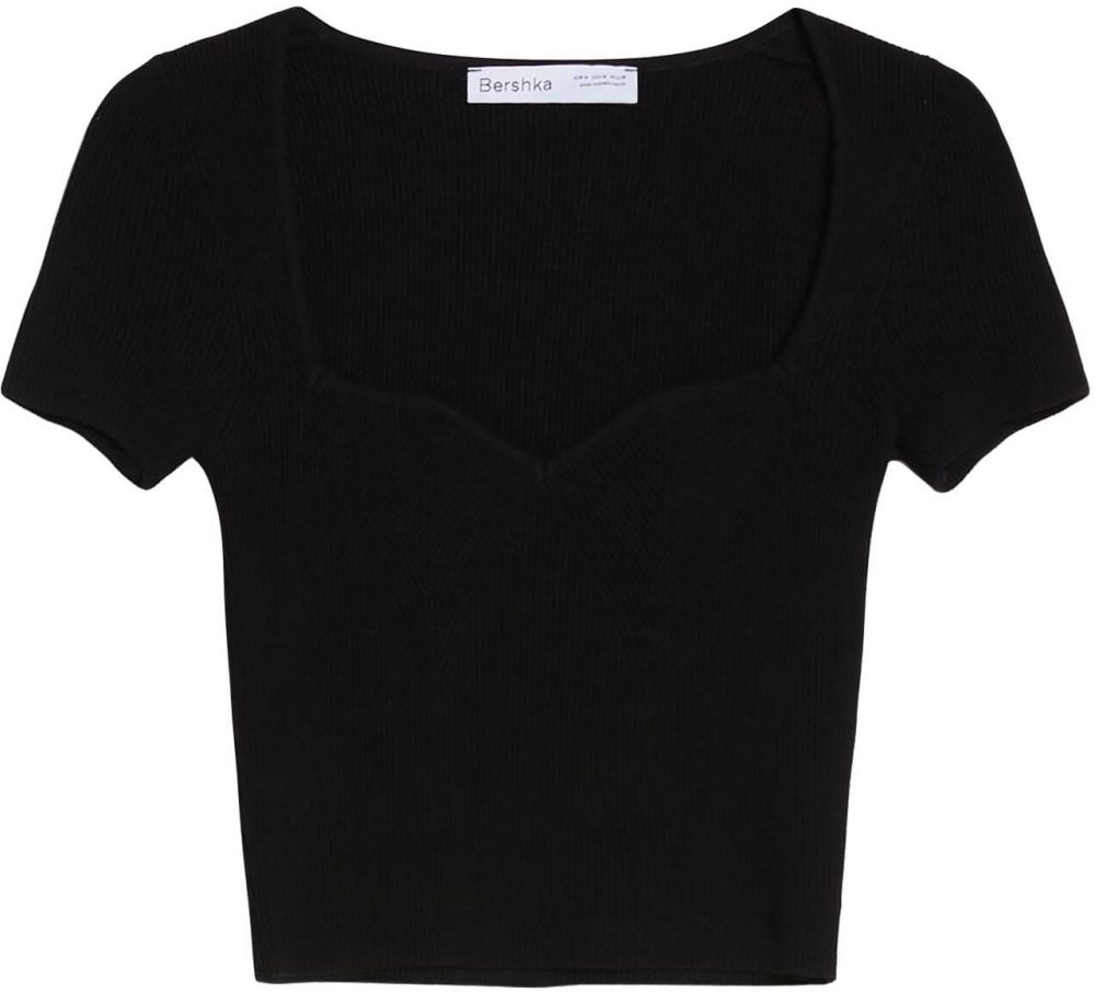 Bershka Tričko  čierna