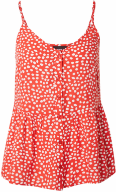 PIECES Blúzka 'TALA'  jasne červená / biela