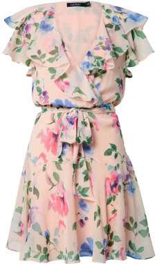 Lauren Ralph Lauren Letné šaty 'Trissa'  modrá / zelená / púdrová / svetloružová