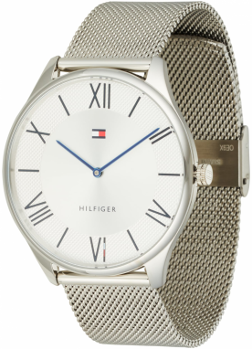 TOMMY HILFIGER Analógové hodinky  námornícka modrá / červená / strieborná / biela