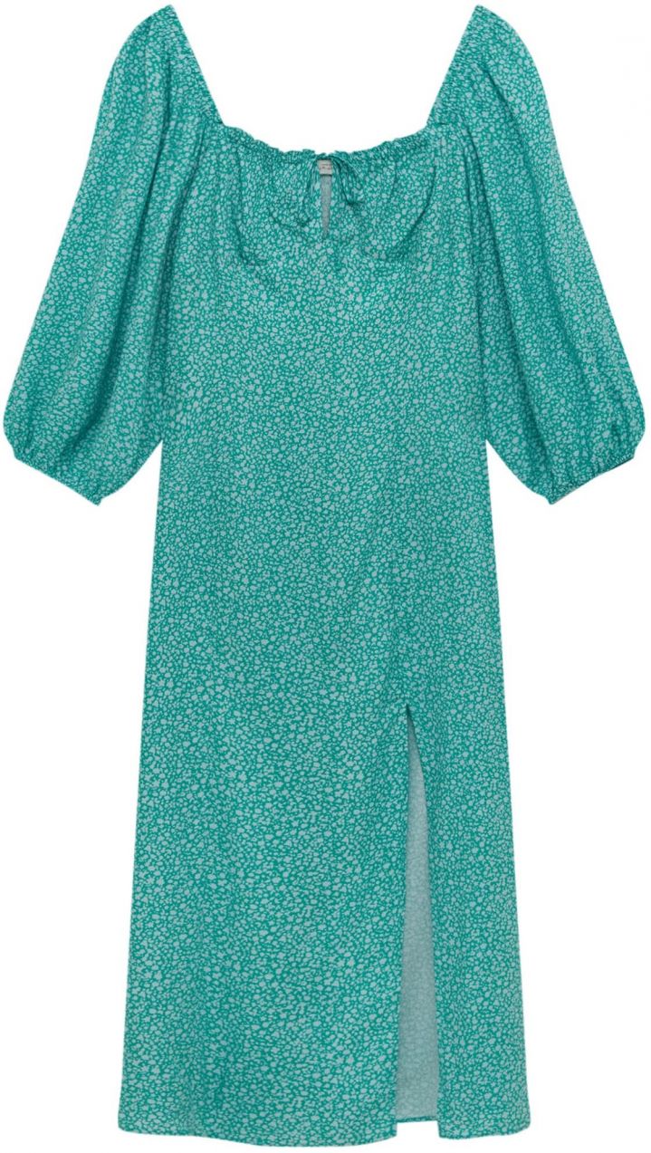 Pull&Bear Šaty  svetlosivá / smaragdová