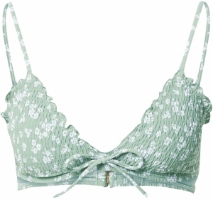 HOLLISTER Bikinový top  pastelovo zelená / biela