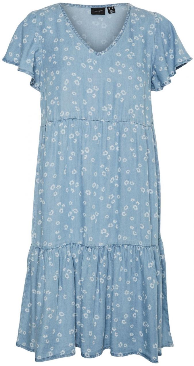 VERO MODA Šaty 'Harper'  modrá denim / biela