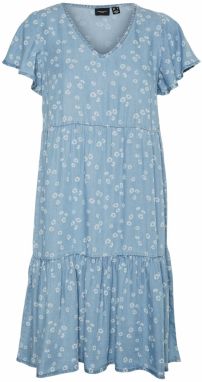 VERO MODA Šaty 'Harper'  modrá denim / biela