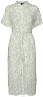 VERO MODA Košeľové šaty 'Menny'  kaki / biela