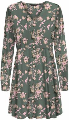 VERO MODA Šaty 'ANNA'  svetlozelená / tmavozelená / ružová