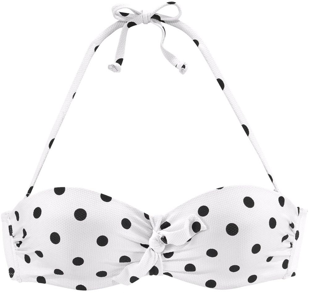 LASCANA Bikinový top  čierna / biela