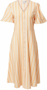 ICHI Košeľové šaty 'ELDANNA'  oranžová / biela