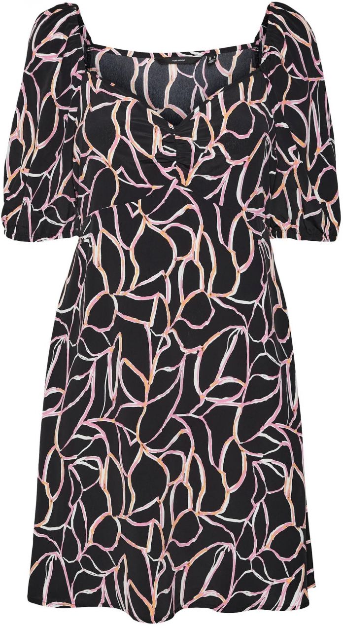 Vero Moda Petite Šaty 'Nya'  mandarínková / eozín / čierna / biela