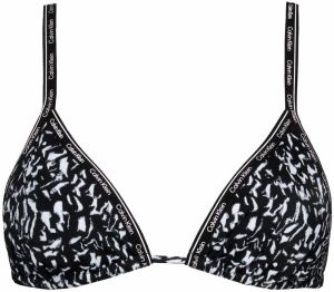 Calvin Klein Swimwear Bikinový top  čierna / biela