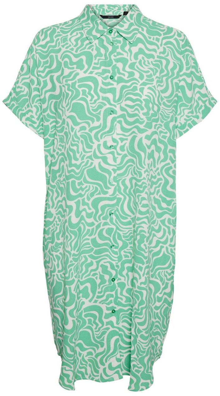 VERO MODA Košeľové šaty  nefritová / biela