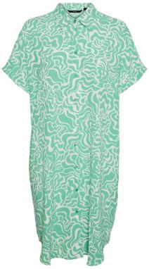 VERO MODA Košeľové šaty  nefritová / biela