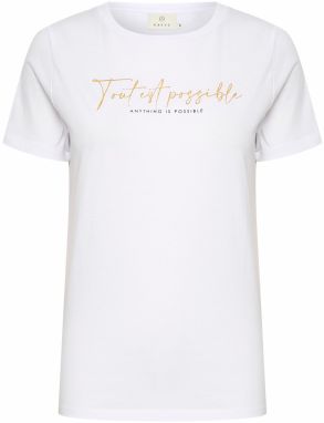 Kaffe Tričko 'Gabbi'  zlatá / čierna / biela