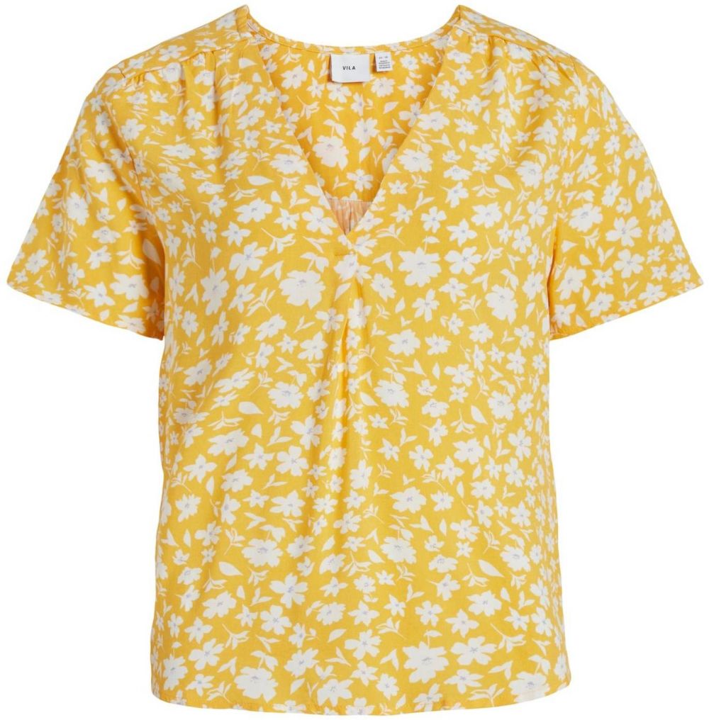 VILA Blúzka 'CELINA'  svetlomodrá / karí / biela