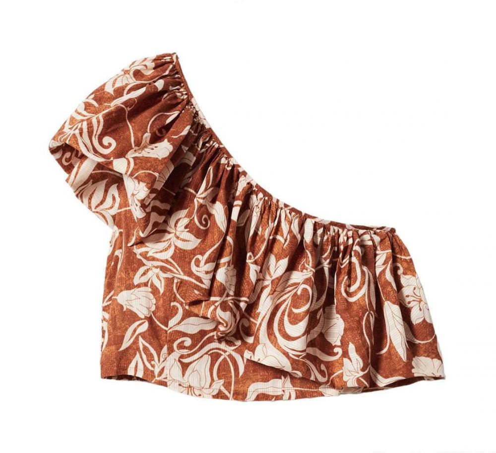 MANGO Top 'Ile'  béžová / hnedá