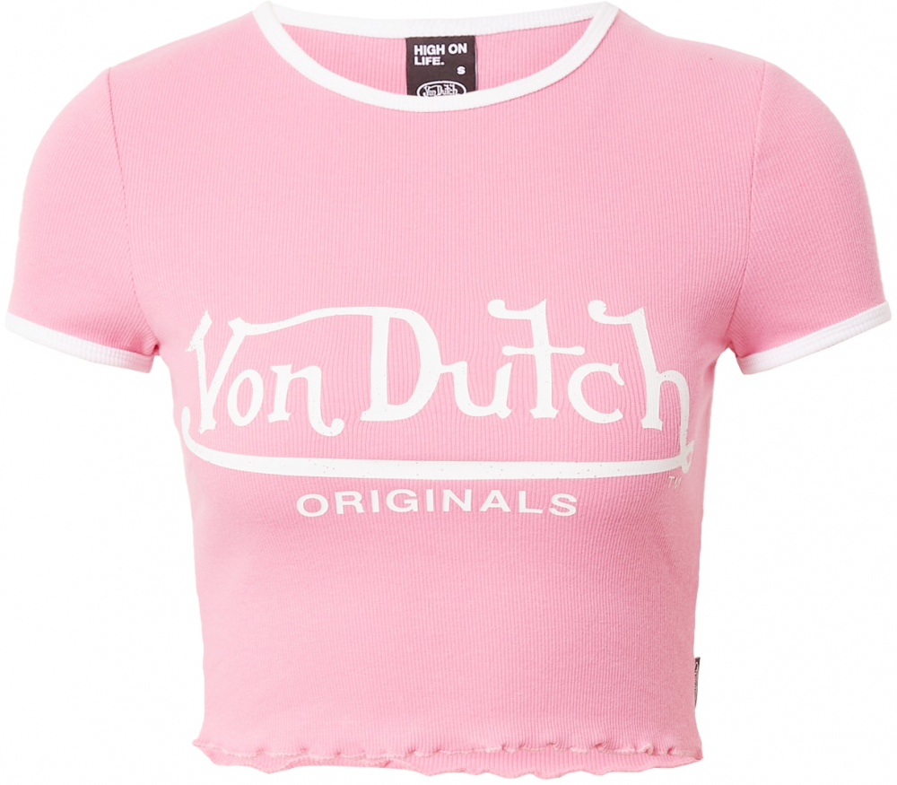 Von Dutch Originals Tričko 'Ami'  svetloružová / biela