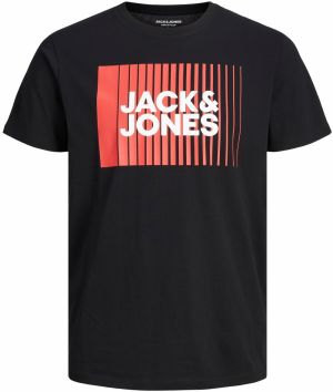 JACK & JONES Tričko  červená / čierna / biela