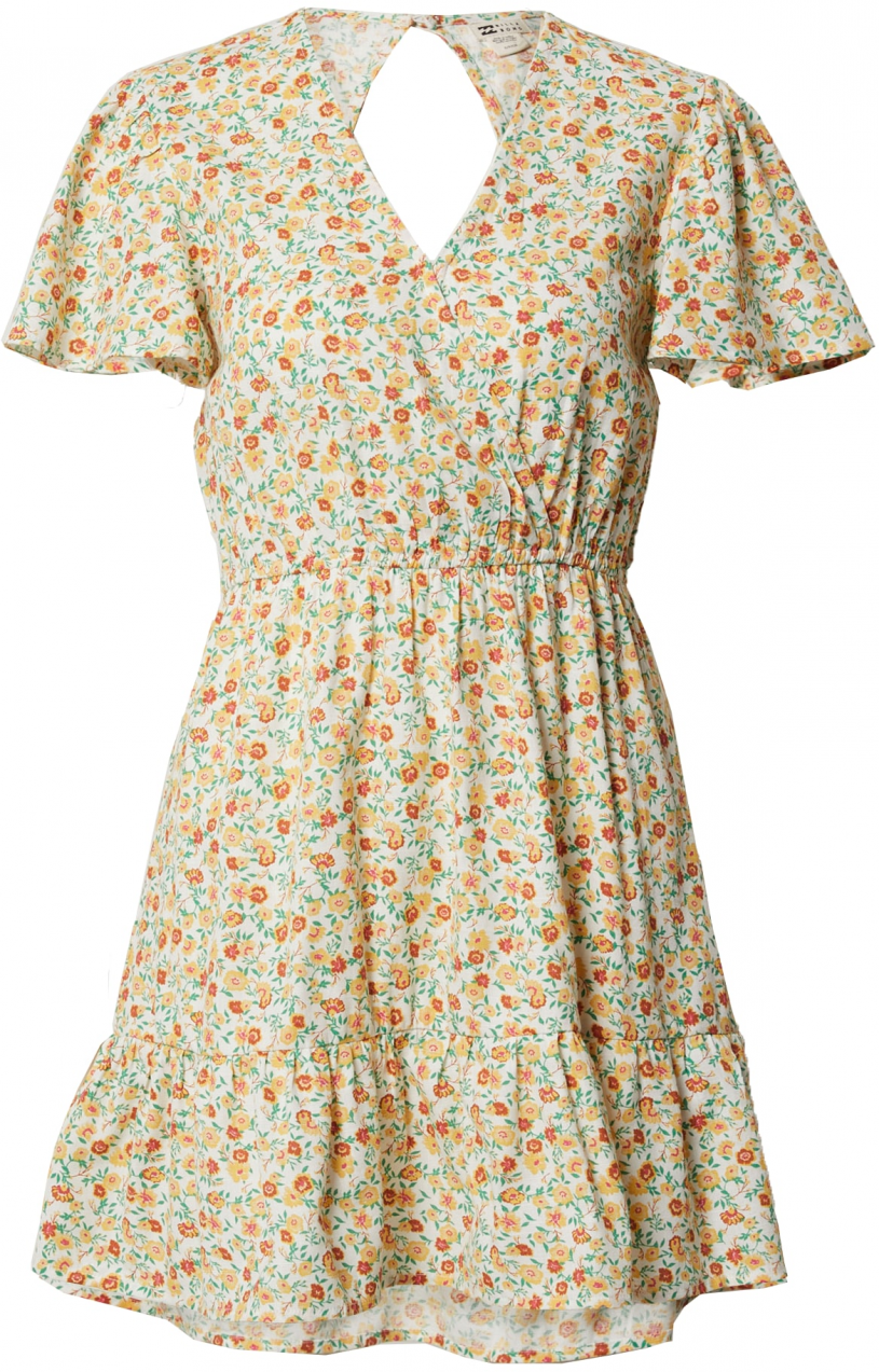 BILLABONG Šaty  svetlosivá / nefritová / oranžová