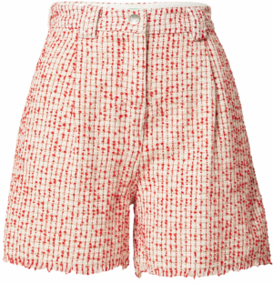 UNITED COLORS OF BENETTON Plisované nohavice  púdrová / červená / biela