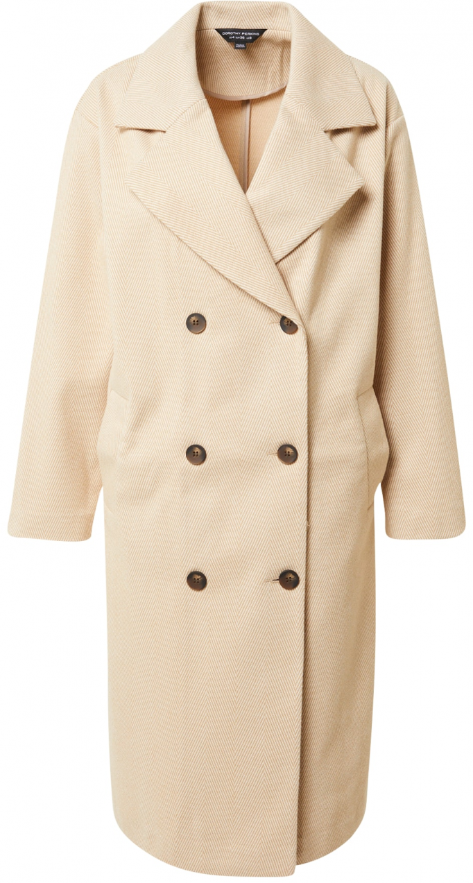 Dorothy Perkins Prechodný kabát  svetlobéžová / biela