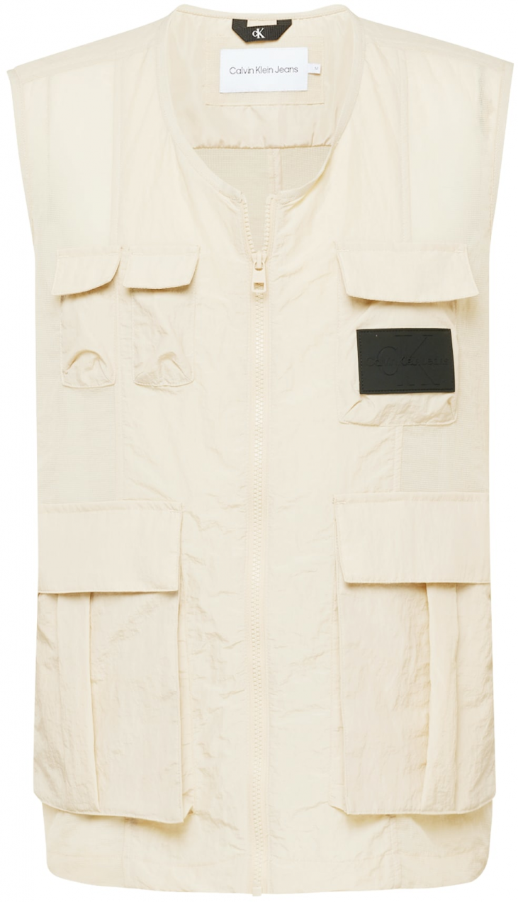 Calvin Klein Jeans Vesta  béžová / čierna