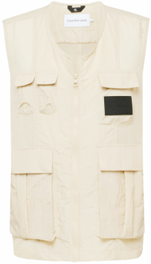 Calvin Klein Jeans Vesta  béžová / čierna