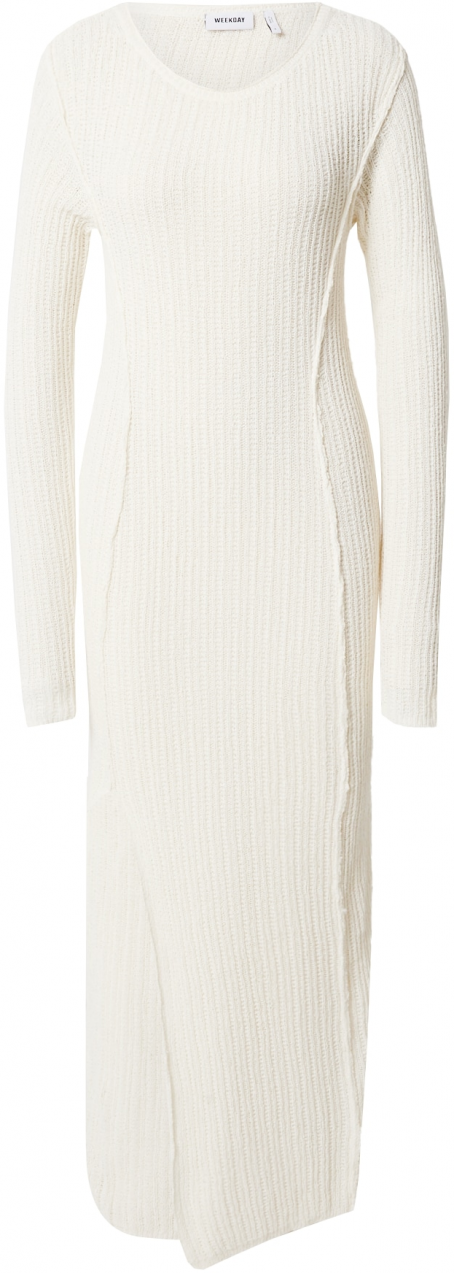 WEEKDAY Pletené šaty 'Luna'  biela