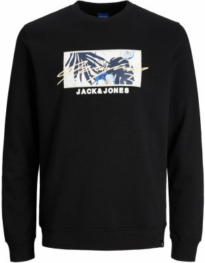 JACK & JONES Mikina  námornícka modrá / kráľovská modrá / čierna / šedobiela