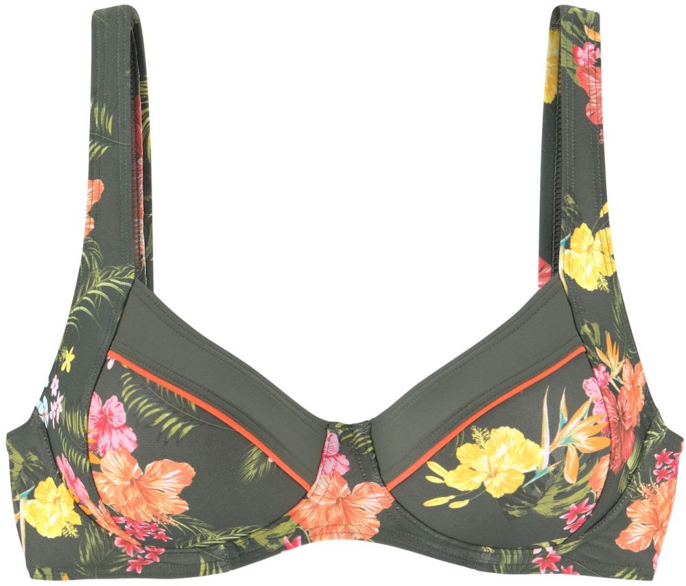LASCANA Bikinový top 'Tahiti'  citrónová / olivová / trávovo zelená / oranžová