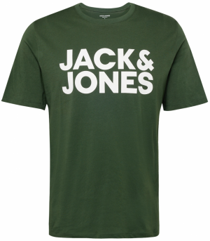 JACK & JONES Tričko  zelená / biela