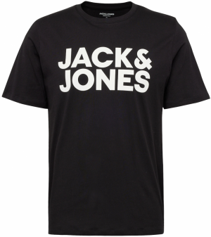 JACK & JONES Tričko  čierna / biela