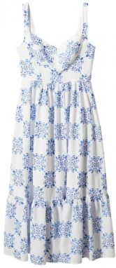 MANGO Letné šaty 'Sicilia'  modrá / biela