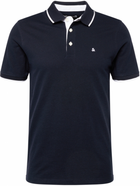 JACK & JONES Tričko 'Paulos'  námornícka modrá / biela