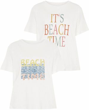 BEACH TIME Tričko  zmiešané farby / biela