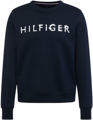 TOMMY HILFIGER Mikina  tmavomodrá / biela