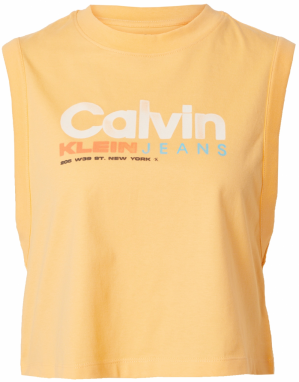 Calvin Klein Jeans Top  azúrová / svetlooranžová / čierna / biela