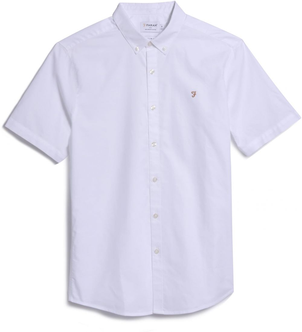 FARAH Košeľa 'Brewer'  zlatá žltá / biela