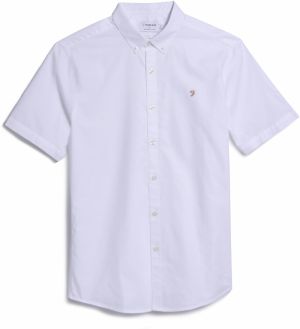 FARAH Košeľa 'Brewer'  zlatá žltá / biela