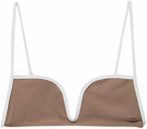 Pull&Bear Bikinový top  svetlohnedá / biela