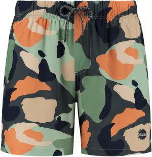 Shiwi Plavecké šortky 'neo camo 4-way stretch'  mätová / tmavozelená / oranžová / púdrová