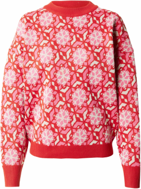 Warehouse Sveter  svetloružová / svetločervená / biela