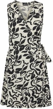 PIECES Šaty 'Larisa'  čierna / biela