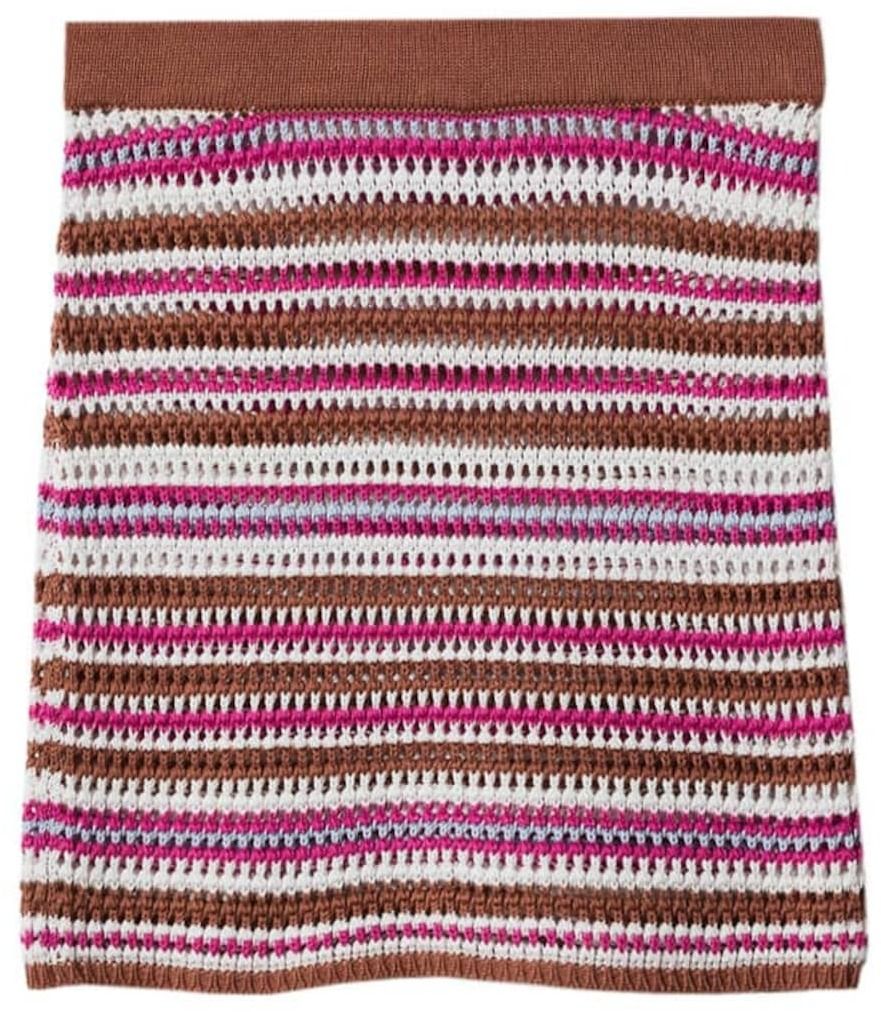 MANGO Sukňa 'Caribe'  hnedá / fialová / biela