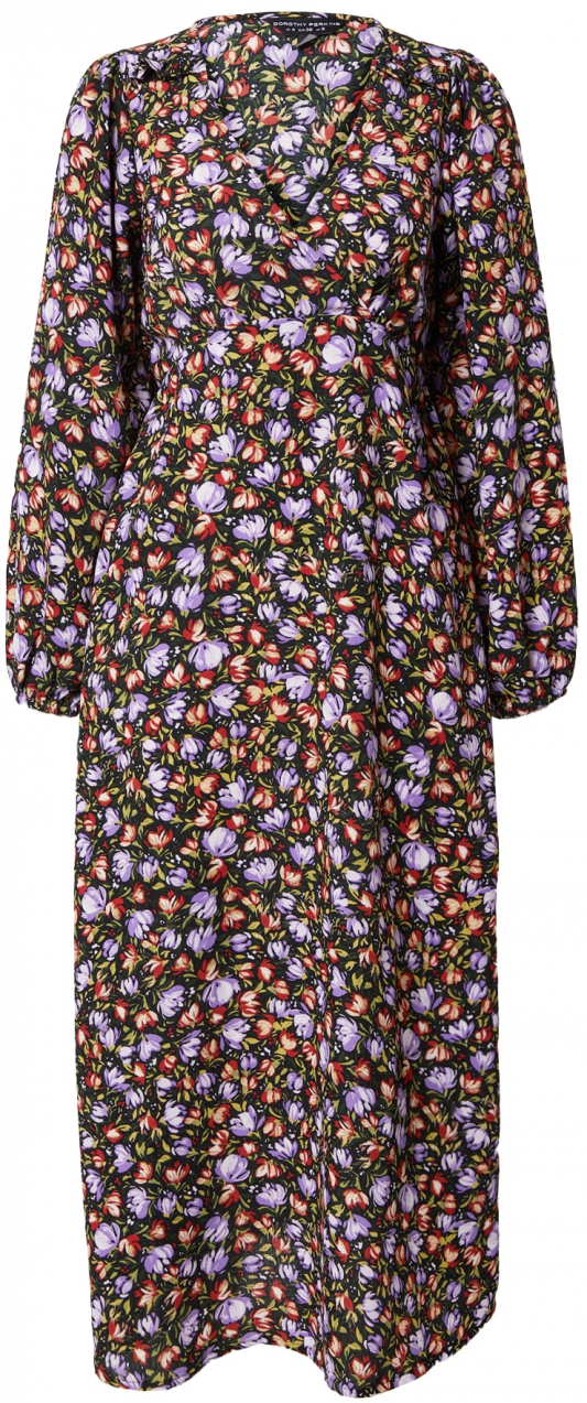 Dorothy Perkins Šaty  trstinová / fialová / červená / čierna