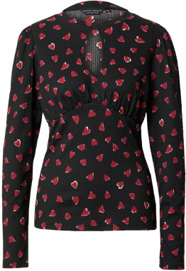 Dorothy Perkins Tričko  krvavo červená / čierna / biela