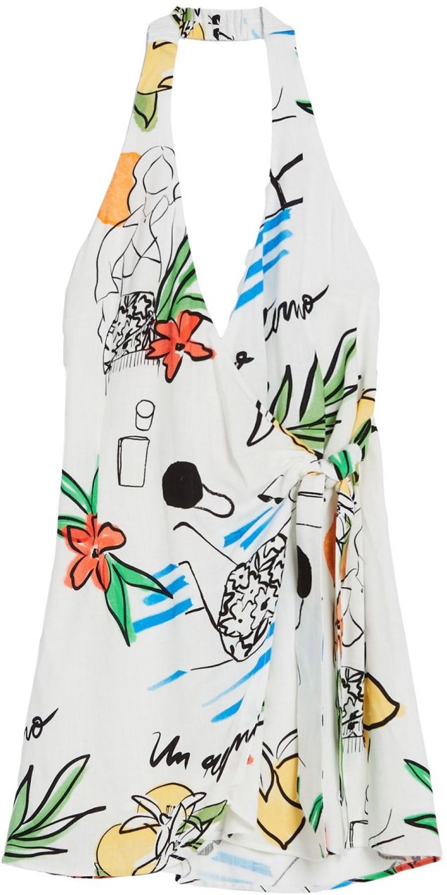 Bershka Šaty  modrá / zelená / oranžová / biela