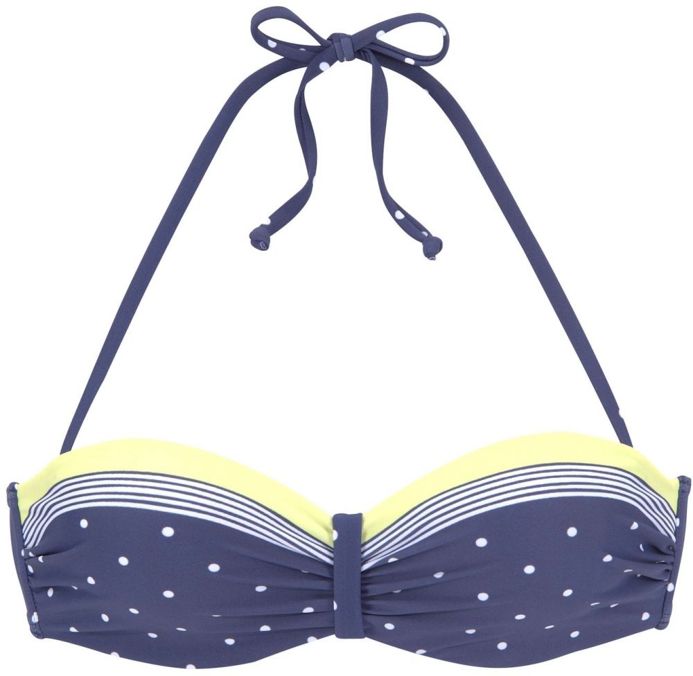 LASCANA Bikinový top  modrá / žltá / biela